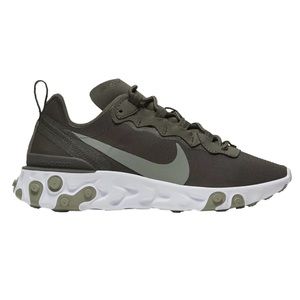 NIKE WOMENS WMNS REACT ELEMENT 55 CARGO KHAKI/WHITE/JADE STONE- Size 7.5